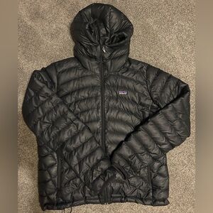 Black Patagonia Nano puff hoodie.
